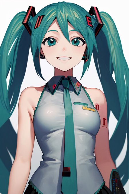 00112-3667647627-(masterpiece, best quality_1.2), solo, 1girl, hatsune miku, smile, looking at viewer, twintails, sleeveless shirt, necktie, bare.jpg